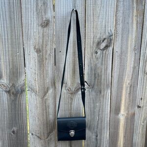 Vintage Harley-Davidson Black Leather Pouch/Purse